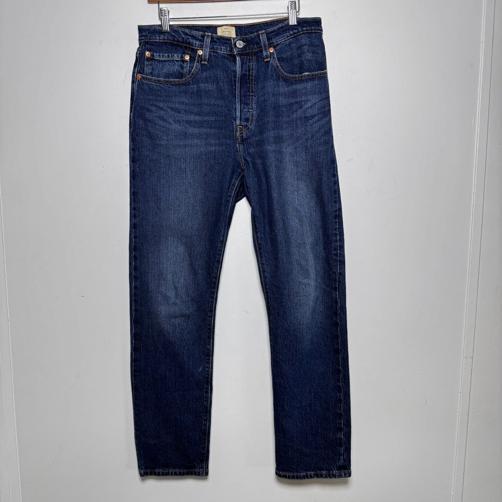 Levi's 501 Original Jeans Womens W30 L30 Dark Wash Blue Straight Leg High Rise